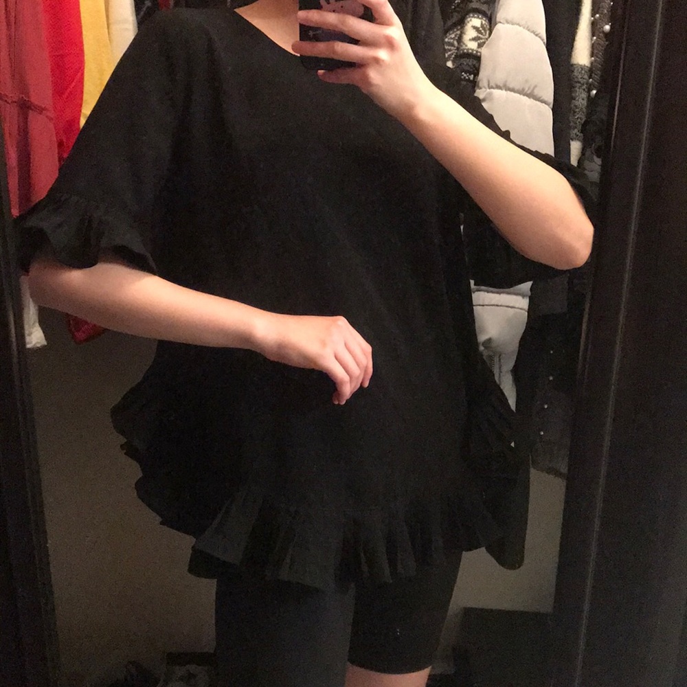 Carmen Marc Valvo Pleated-Trim Elbow-Sleeve Blouse - Picture 5 of 14